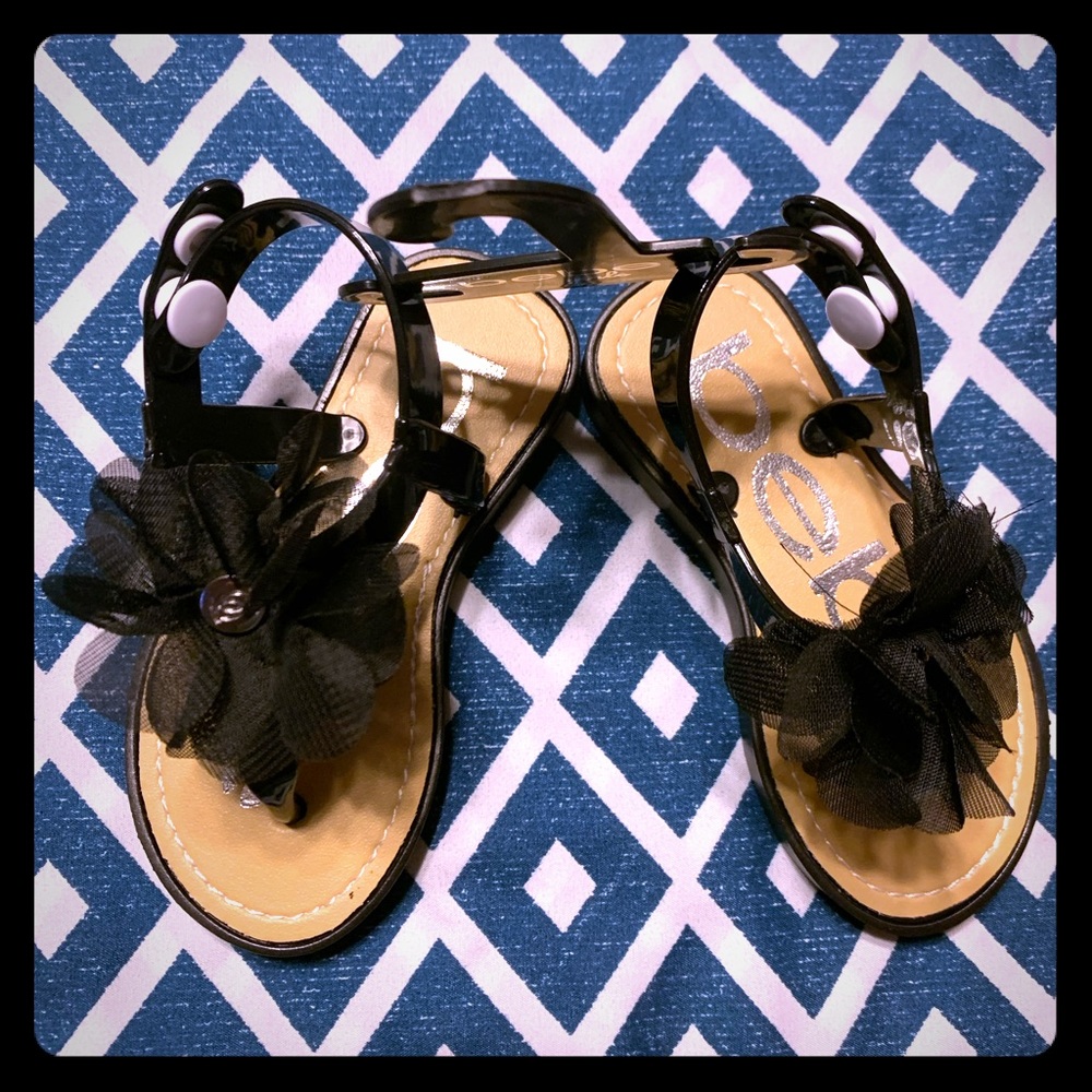 bebe girl tong sandals with flower